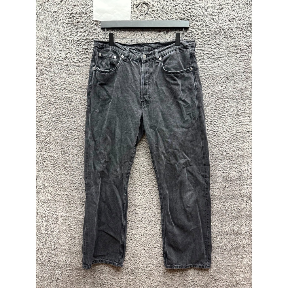 Arket Shore High-Rise Button-Fly Denim Boyfriend Jeans Dark Gray Womens Size 29